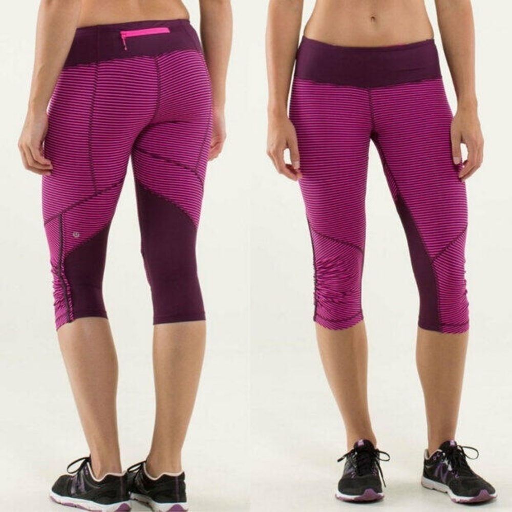 Lululemon crop Pace stripe leggings